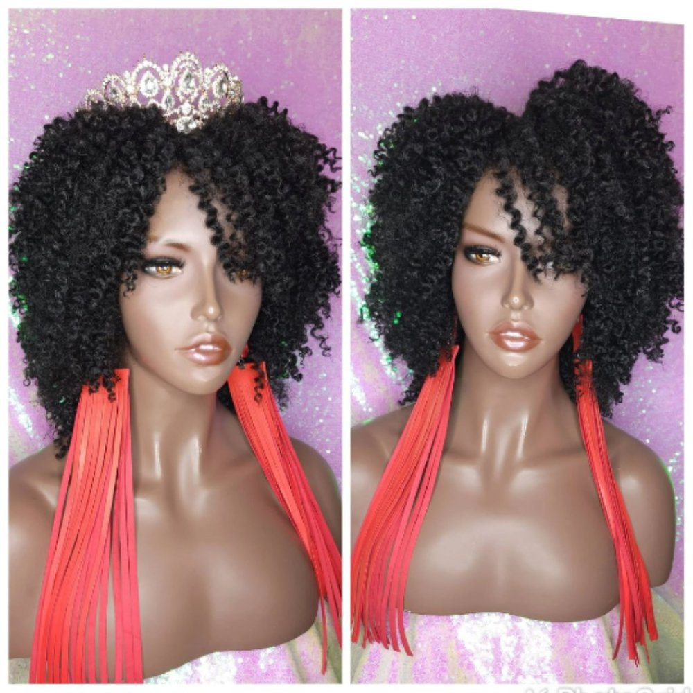 Afro Coil Bantu Knot Twist Out Wig Kinky Twist Hair Full Cap Natural Wig Hair